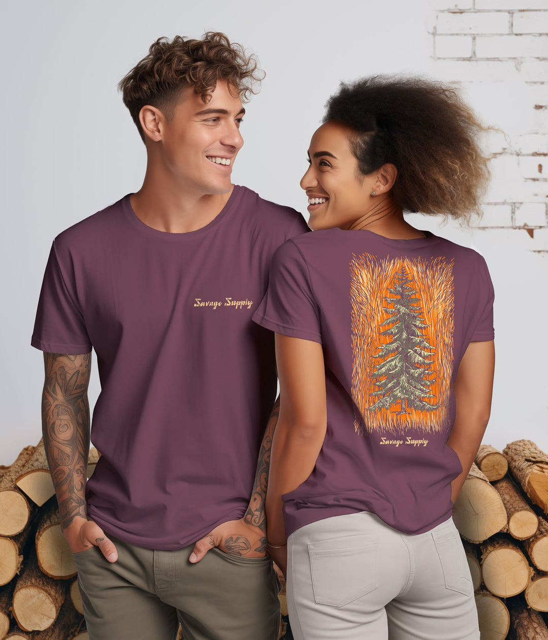 Burning Bush Tee - Navy