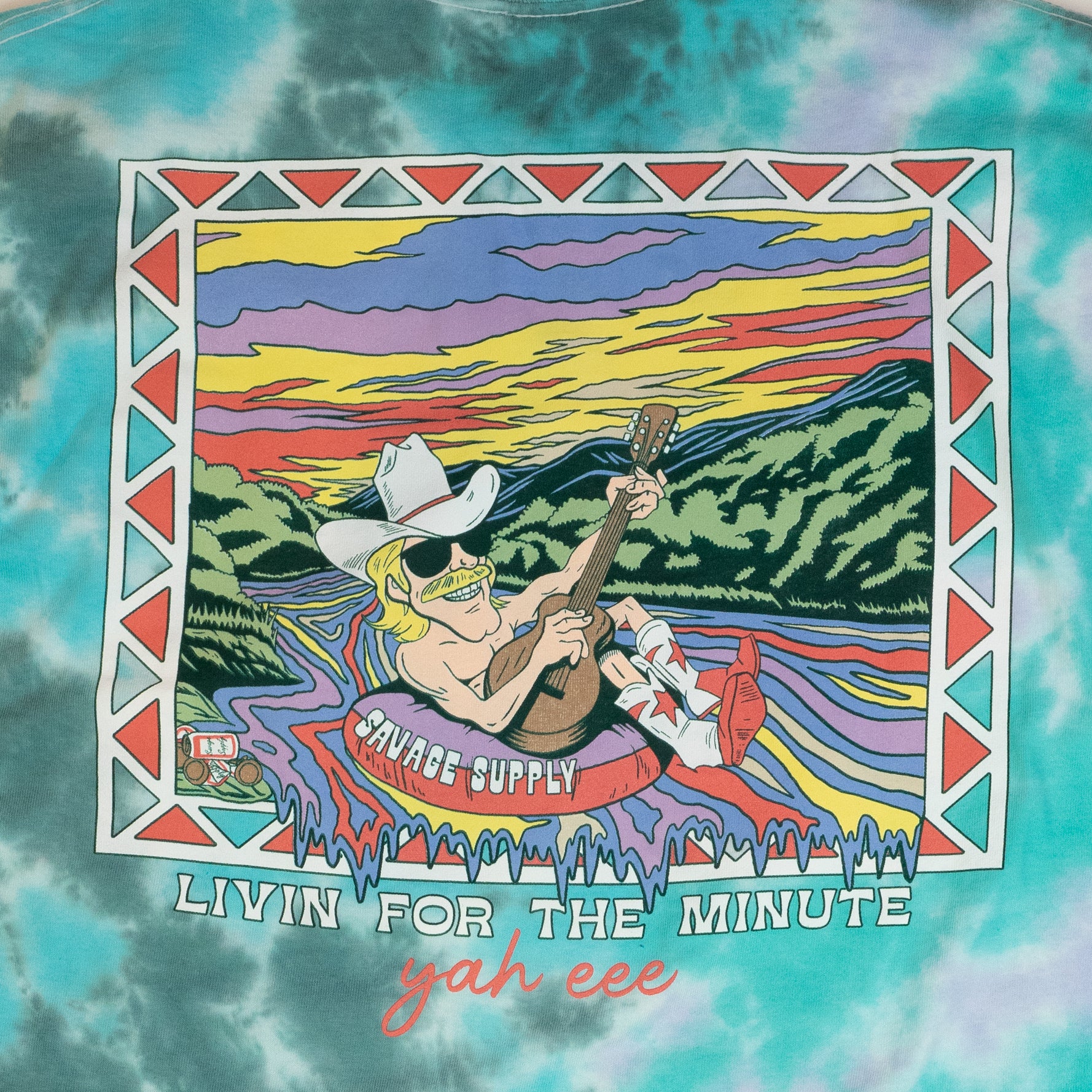 Tie Dye Cotton Tee, Livin' for the Minute Chattabluechee – Savage