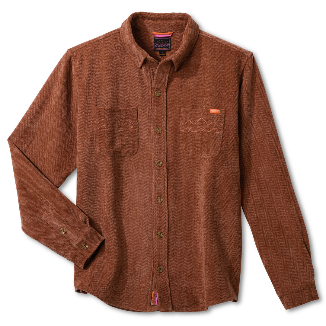 Holler Chevron Overshirt - Red Clay