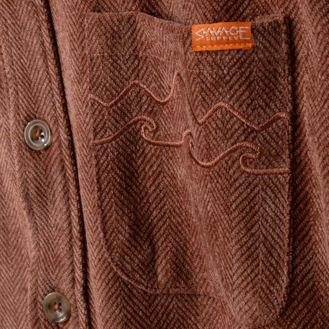 Holler Chevron Overshirt - Red Clay