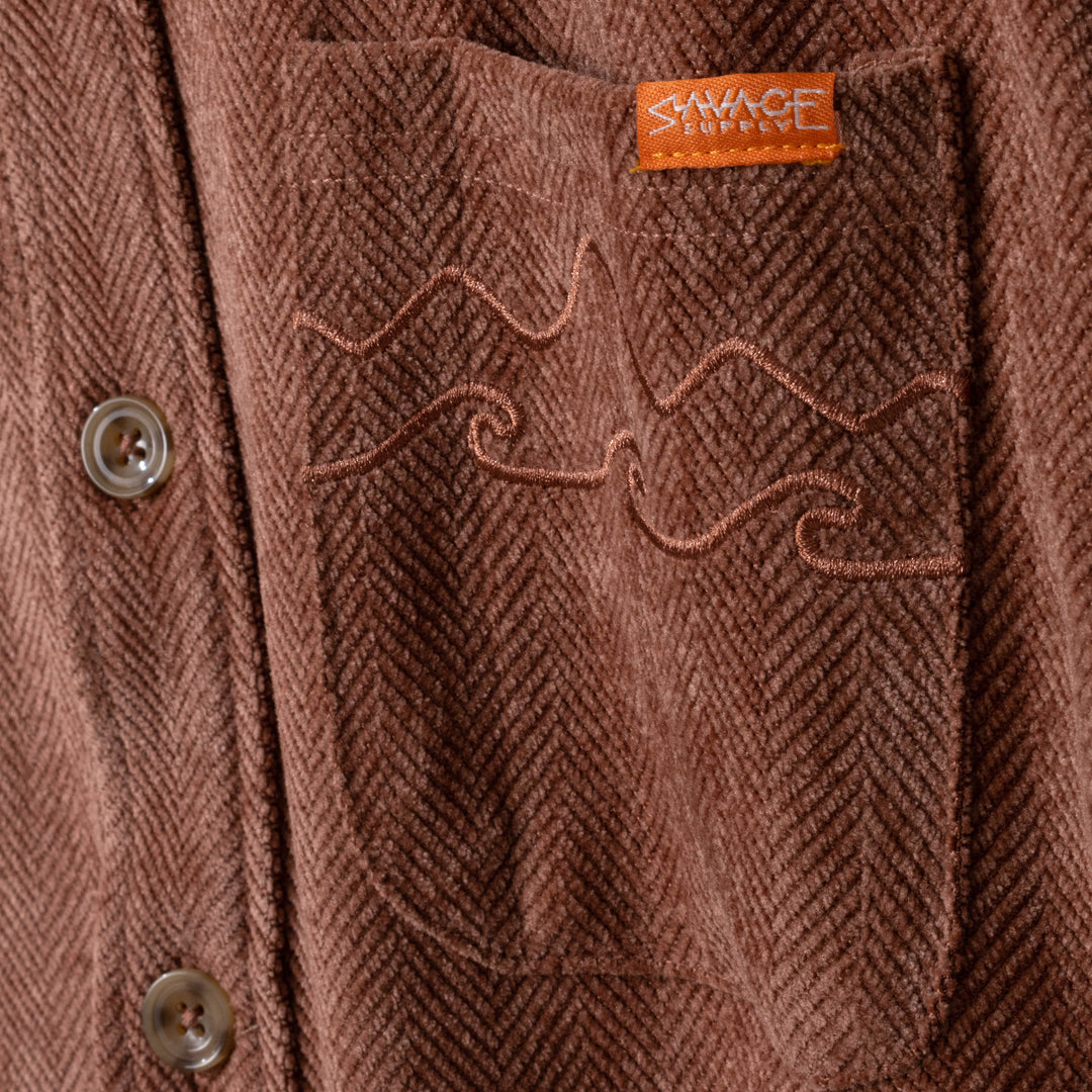 Holler Chevron Overshirt - Red Clay