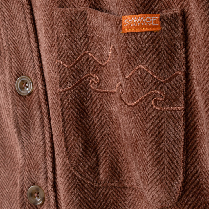 Holler Chevron Overshirt - Red Clay