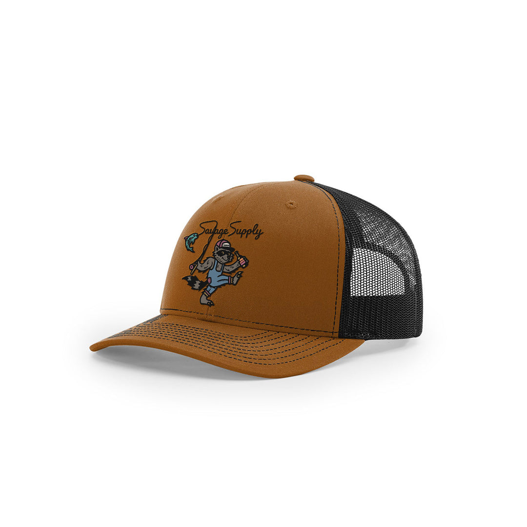 Dancing Raccoon Trucker Hat Caramel/Black