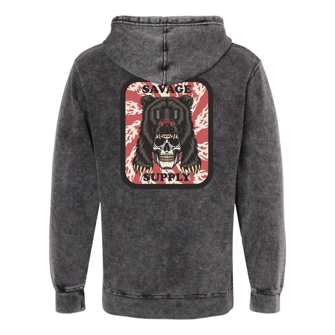Headmaster Savage Black Mineral Wash hoodie