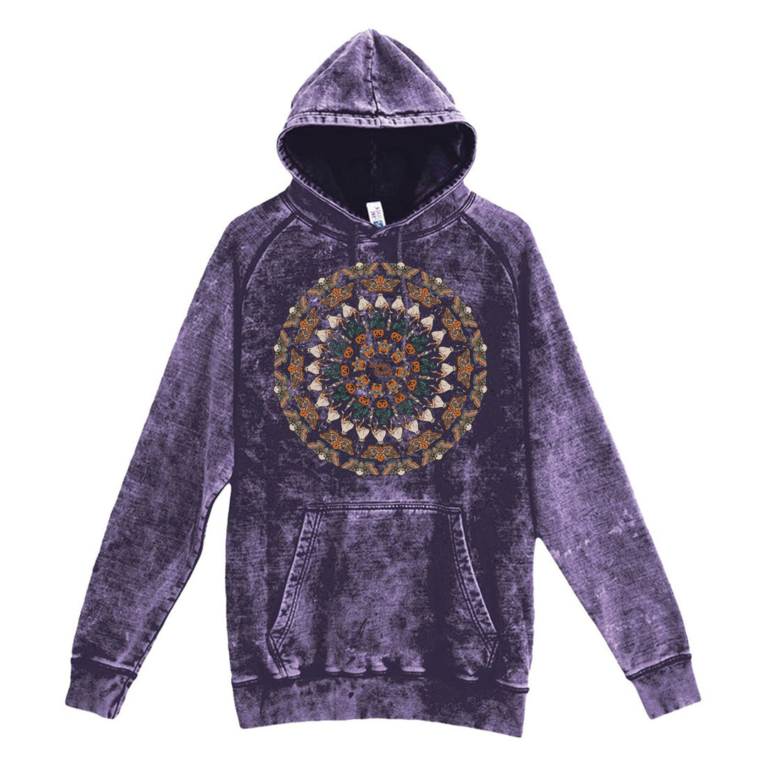 Spooky Ghouls Purple Mineral Wash hoodie