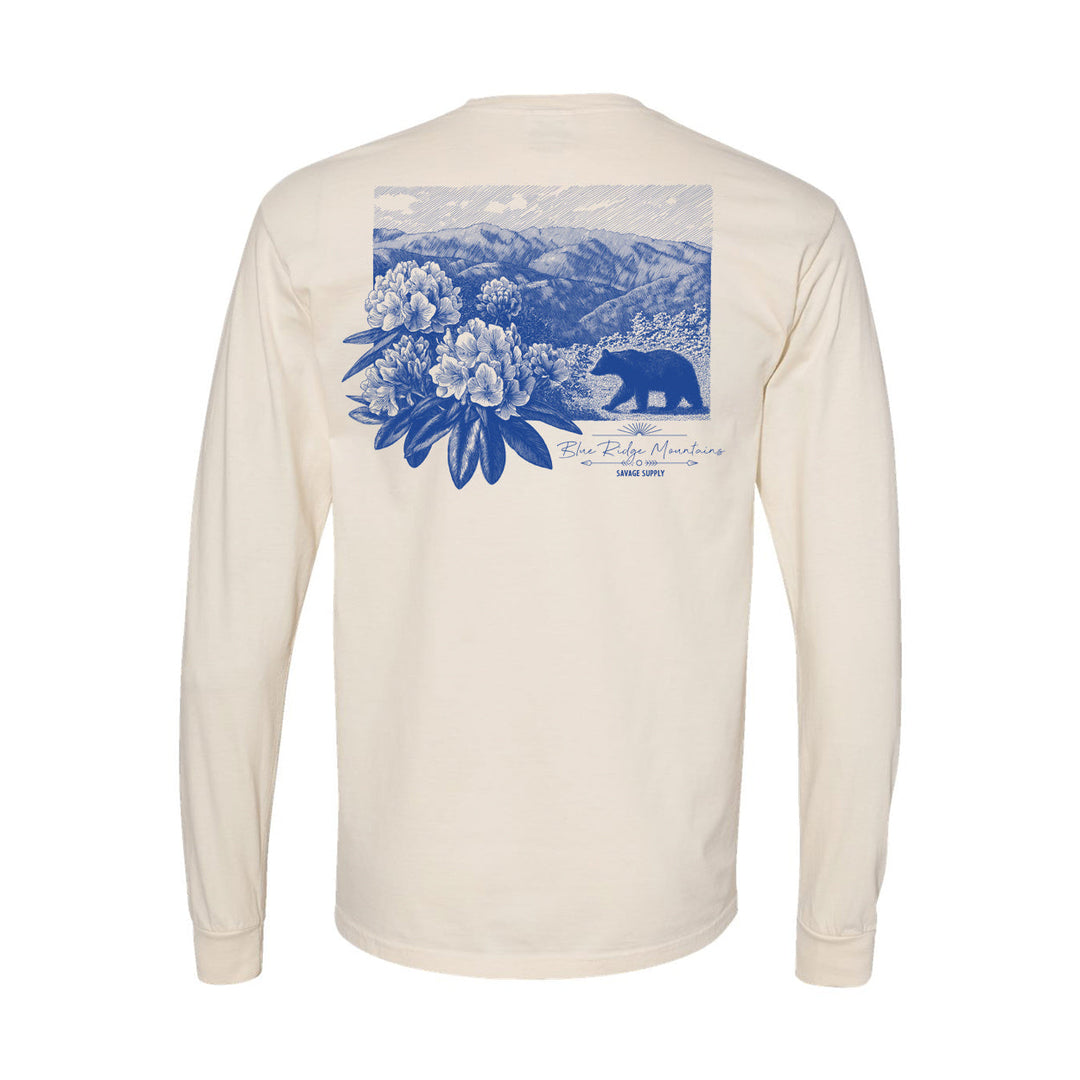 Blue Ridge Crosshatch Ivory long sleeve tee