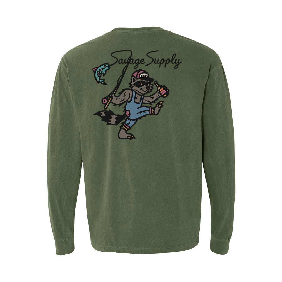 Dancing Raccoon Hemp long sleeve tee