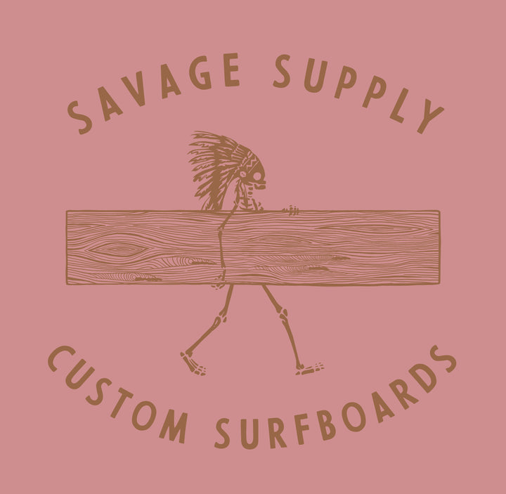 Custom Surfboards Tee - Whiskey Rose