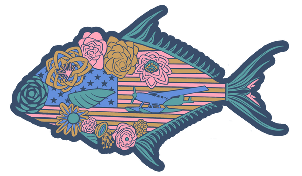 Pompano Peek Sticker